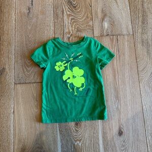 Green Kids T-Shirt with shamrock Guitar Print